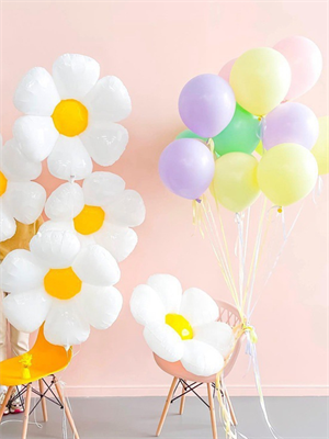 Beyaz Papatya Folyo Balon Doğum Günü Parti Balonu 71 cm