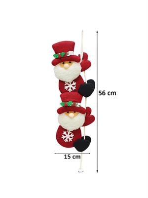 Yılbaşı Dekor Süsü İpe Tırmanan Noel Baba Asılabilir Dekoratif Süs 56 cm