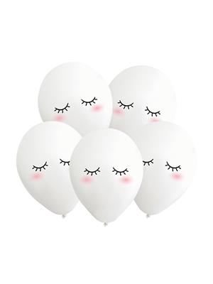 Sevimli Yüz Baskılı Balon Beyaz 12 inc 25li