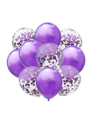 Balon Pulu Metalize Pul Konfeti Mor