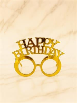 Happy Birthday Yazılı Doğum Günü Partisi Gözlüğü Altın