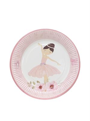 Balerin Temalı Tabak Karton Doğum Günü Tabağı 8li