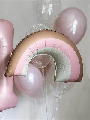 Retro Gökkuşağı Folyo Balon Parti Balonu Pembe 82 cm