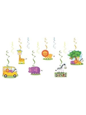 Safari Konseptli Tavan Sarkıt Süs Asılabilir Süs Doğum Günü Süsü