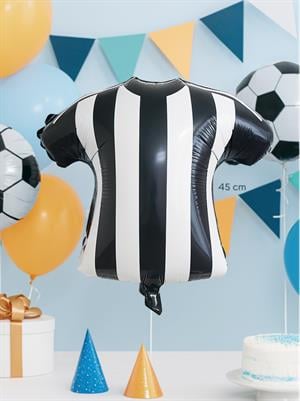 Siyah Beyaz Forma Folyo Balon Taraftar Doğum Günü Parti Balonu 45 cm