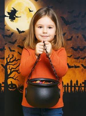 Cadılar Bayramı Cadı Kazanı Şeker Kovası Halloween Parti Dekorasyonu 16 cm