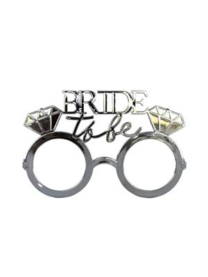 Bride to be Bekarlığa Veda Partisi Gözlüğü Tek Taşlı Bride Gözlük Gümüş