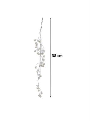 Yılbaşı Ağaç Süsü Lüks İnci Kristal Salkım Dekoratif Süs 38 Cm