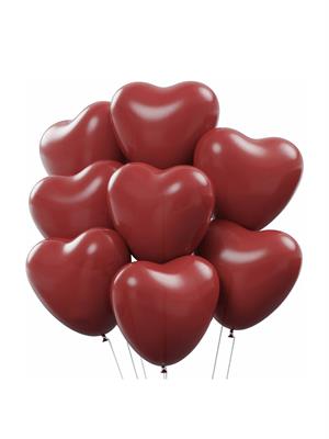 Kalp Balon Koyu Kırmızı Lateks 25li