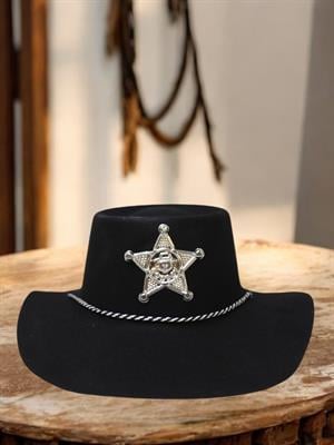 Şerif Kovboy Şapka Parti Aksesuarı Siyah