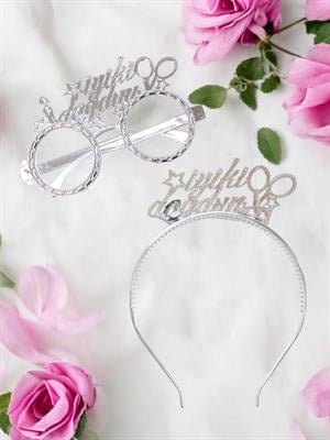 İyi Ki Doğdun Taç Gözlük Set Doğum Günü Parti Aksesuarı Gümüş
