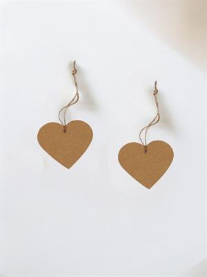 Kraft Hediye Paketi Etiketi Jüt İpli Kalp 12li