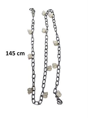 Cadılar Bayramı Kuru Kafalı Plastik Zincir Halloween Parti Dekoru 145 cm