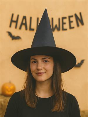 Cadılar Bayramı Cadı Şapkası Halloween Parti Kostüm Aksesuarı Siyah