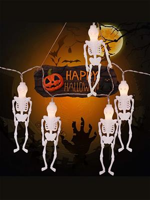 Cadılar Bayramı İskelet Figürlü Pilli Led Işık Halloween Parti Dekoru