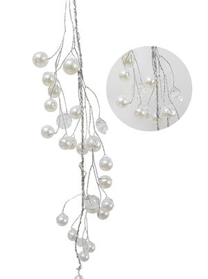 Yılbaşı Ağaç Süsü Lüks İnci Kristal Salkım Dekoratif Süs 38 Cm