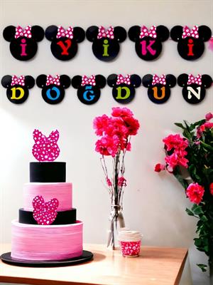 Minnie Mouse Konsept Asılabilir İyi Ki Doğdun Yazı 24lü