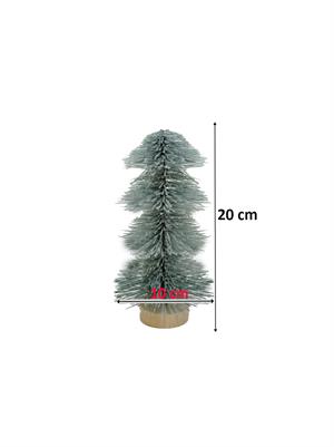 Mini Yılbaşı Ağacı Karlı Fırça Dallı Dekoratif Çam Ağacı 20 cm