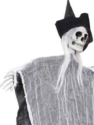 Cadılar Bayramı Şapkalı İskelet Asılabilir Halloween Parti Dekoru Siyah 