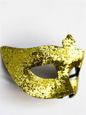 Simli Parti Maskesi Balo Parti Kostüm Aksesuarı Maske Altın