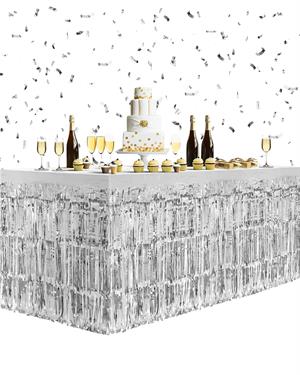 Metalize Masa Eteği Gümüş