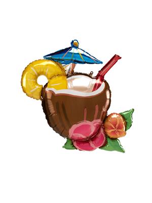 Tropikal Temalı Kokteyl Folyo Balon Doğum Günü Parti Balonu 82 cm