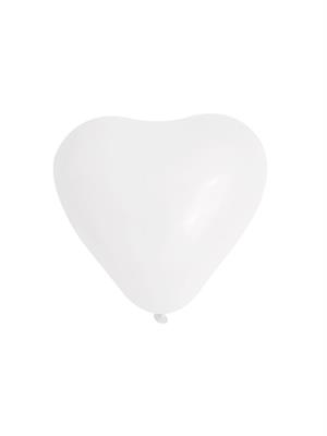 Kalp Balon Beyaz Lateks 25li