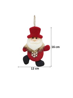 Yılbaşı Ağaç Süsü Noel Baba Figürlü Asılabilir Keçe Dekoratif Süs 16 cm