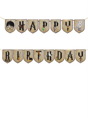 Harry Potter Temalı Happy Birthday Yazı Banner Doğum Günü Parti Süsü