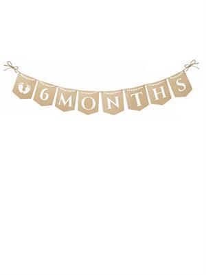 6 Months Kraft Banner – 6 Ay Bebek Doğum Günü Süsleme Flaması