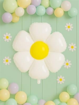 Papatya Folyo Balon Doğum Günü Parti Balonu Beyaz 110 cm