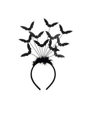 Halloween Parti Tacı Yarasa Figürlü Cadılar Bayramı  Aksesuarı Siyah