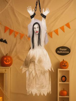 Cadılar Bayramı Ölü Gelin Figürlü Asılabilir Halloween Hareketli Parti Dekoru 120 cm