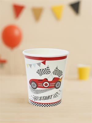 Yarış Arabaları Temalı Bardak Karton Doğum Günü Bardağı 8li