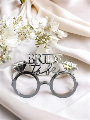 Bride to be Bekarlığa Veda Partisi Gözlüğü Tek Taşlı Bride Gözlük Gümüş