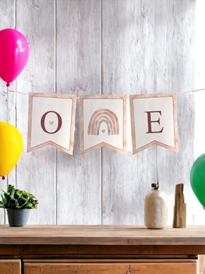 One Yazılı Banner 1 Yaş Doğum Günü Süsü