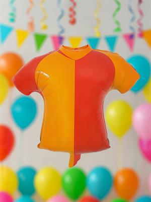 Sarı Kırmızı Forma Folyo Balon Taraftar Doğum Günü Parti Balonu 45 cm