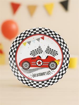 Yarış Arabaları Temalı Tabak Karton Doğum Günü Tabağı 8li