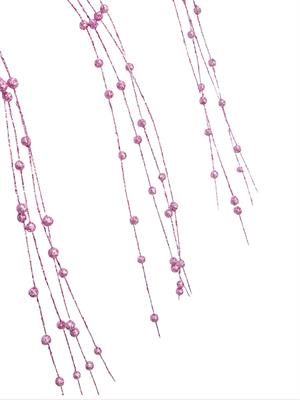 Yılbaşı Dekoru Sarkıt Toplu Simli Dekoratif Dal Pembe 100 cm