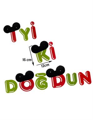 Mickey Mouse Konsept Asılabilir İyi Ki Doğdun Yazı 24lü