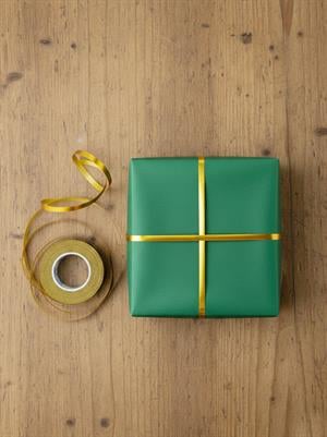 Hediye Paketleme Süsü Metalize Dekoratif Rafya Kurdele Altın 5 mm