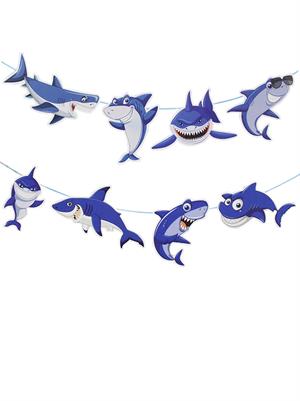 Köpek Balığı Deniz Temalı Dekoratif Banner Doğum Günü Parti Süsü