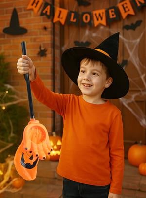 Cadılar Bayramı Balkabağı Figürlü Sopalı Şeker Çantası