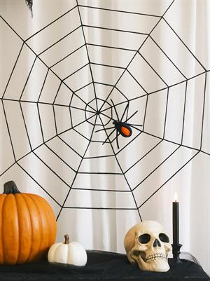 Cadılar Bayramı Dekoratif Örümcek Ağı Halloween Parti Dekorasyonu Siyah 1 m