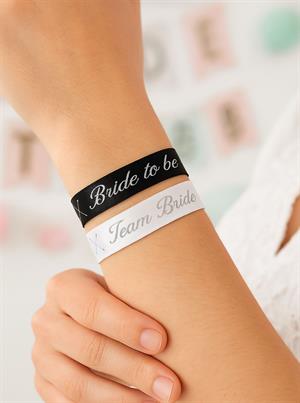 Bride Bileklik Bekarlığa Veda Parti Aksesuarı Bride-Team Bride Bileklik 5li Beyaz Gümüş