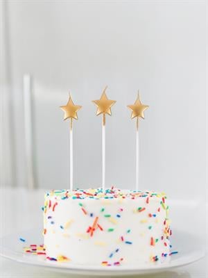 Yıldız Şekilli Pasta Mumu Metalik Gold 