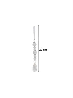 Yılbaşı Ağaç Süsü Lüks Kristal Damla Taşlı Sarkıt Dekoratif Süs 22 cm