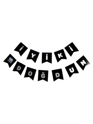 İyi Ki Doğdun Siyah-Gümüş Yazı