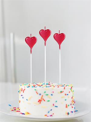 Kalp Pasta Mumu Metalik Kırmızı 3lü