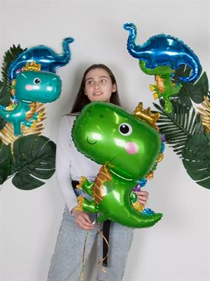 Sevimli Dinozor Folyo Balon Doğum Günü Parti Balonu Yeşil 79 cm